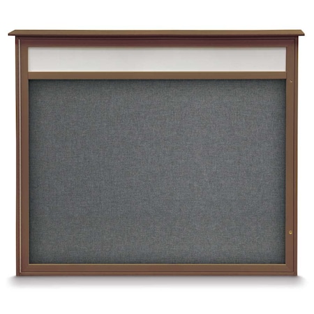 United Visual Products Double Door Enclosed Indoor Letterboard UV11255-BLACK-GREYVL